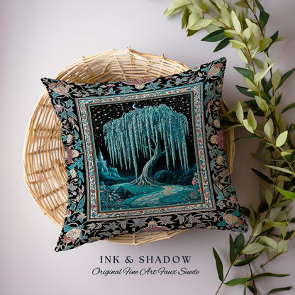 Mystic Weeping Willow Decorative Tree Cushion Tapestry Throw Pillow