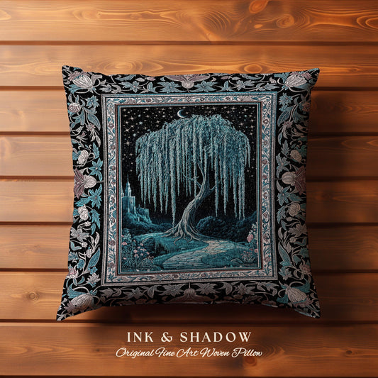 Mystic Weeping Willow Decorative Tree Cushion Tapestry Throw Pillow
