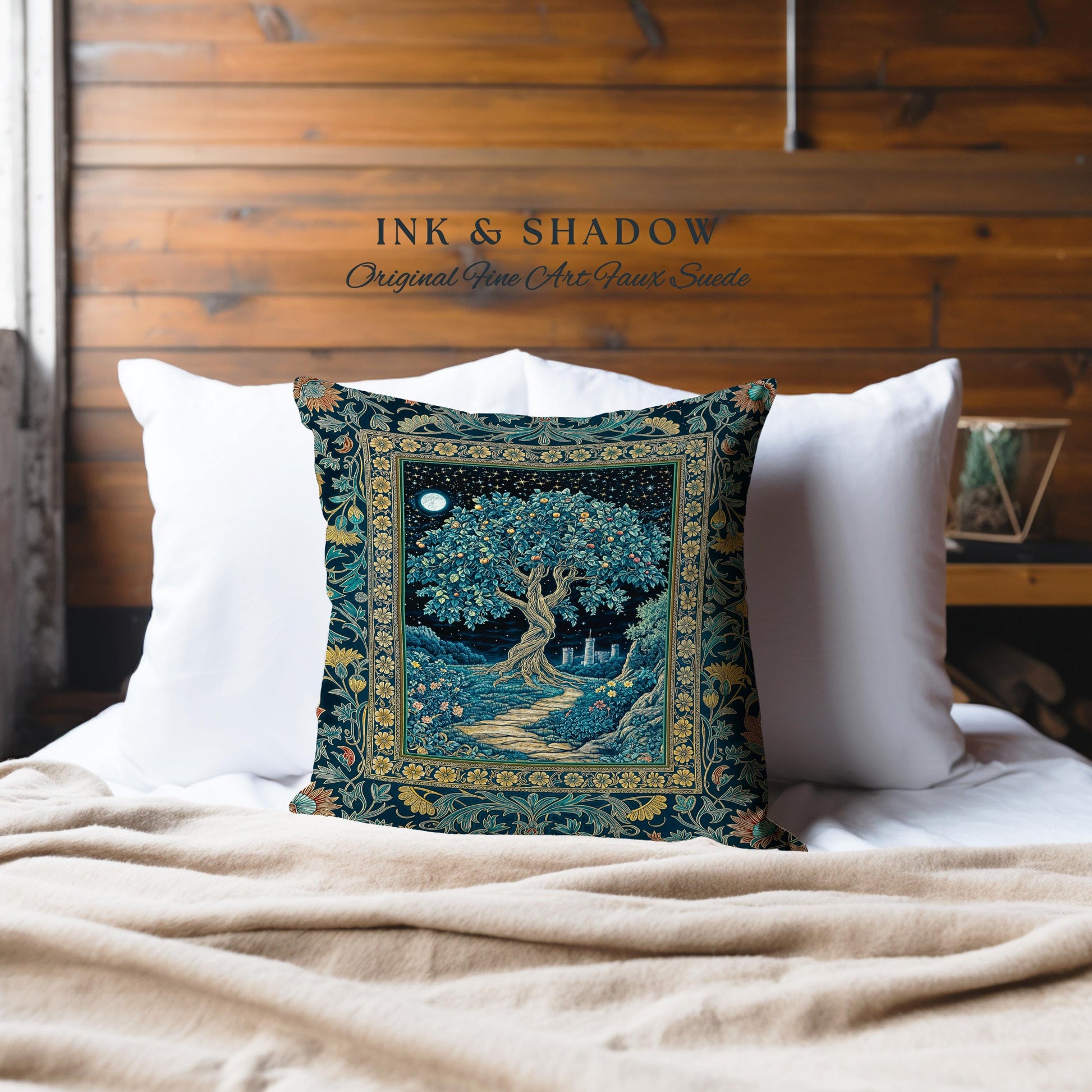 Enchanted Woodland Path Decorative Tree Cushion Tapestry Throw Pillow
