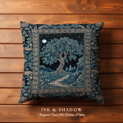 Enchanted Woodland Path Decorative Tree Cushion Tapestry Throw Pillow