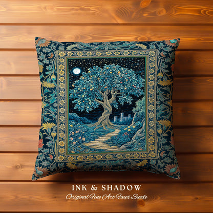 Enchanted Woodland Path Decorative Tree Cushion Tapestry Throw Pillow