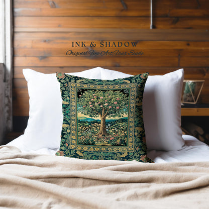Countryside Sunset Tree of Life Decorative Cushion Tapestry Throw Pillow