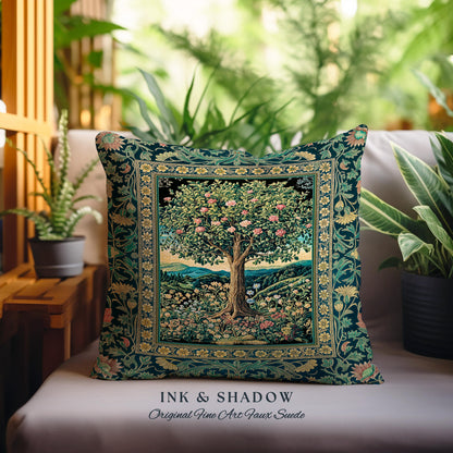 Countryside Sunset Tree of Life Decorative Cushion Tapestry Throw Pillow
