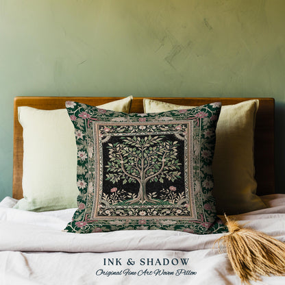 Folk Art Tree of Life Decorative Cushion Tapestry Throw Pillow
