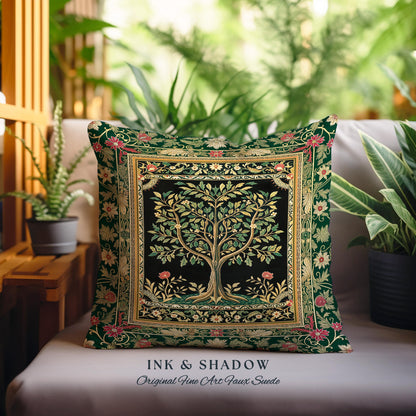 Folk Art Tree of Life Decorative Cushion Tapestry Throw Pillow