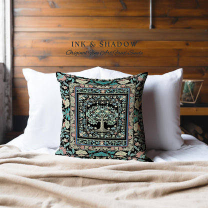 Dark Gothic Pastel Tree of Life Tapestry Pillow Decorative Throw Cushion