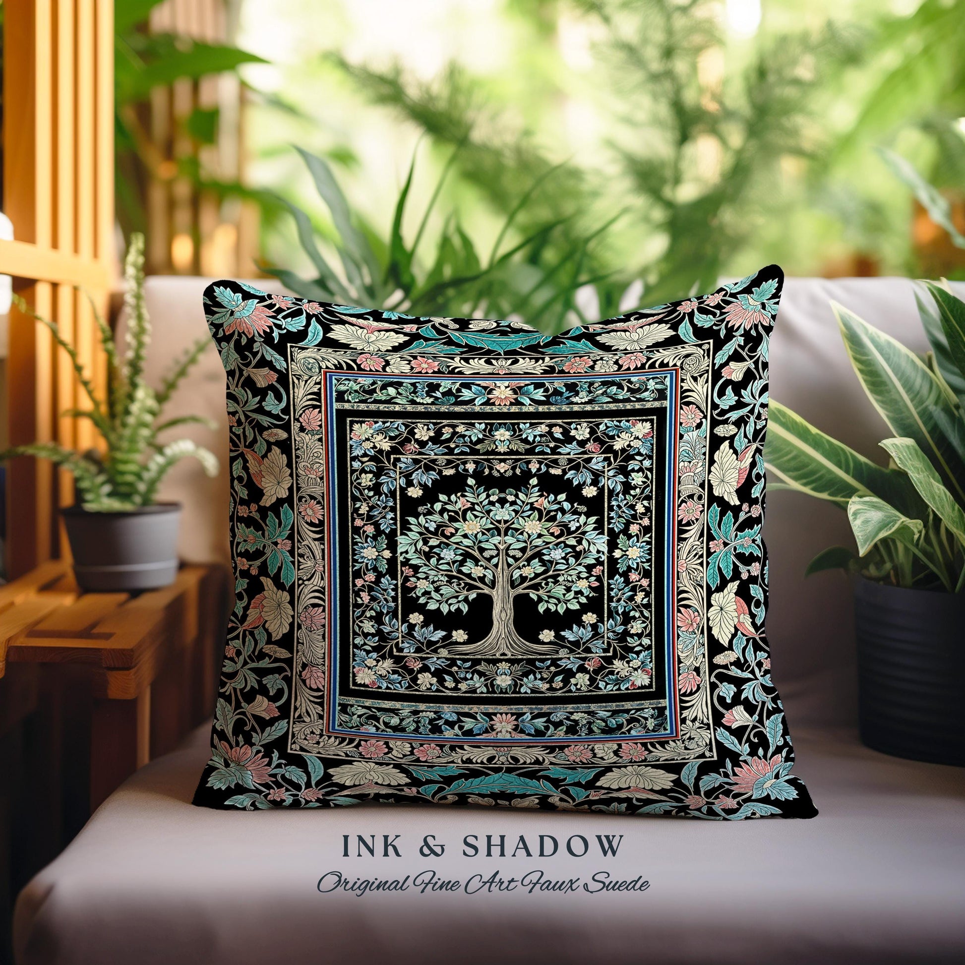 Dark Gothic Pastel Tree of Life Tapestry Pillow Decorative Throw Cushion