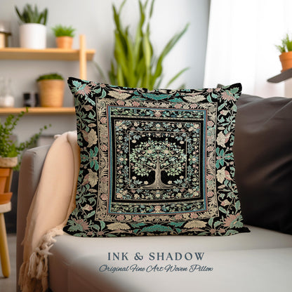 Dark Gothic Pastel Tree of Life Tapestry Pillow Decorative Throw Cushion