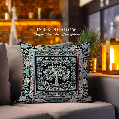 Dark Gothic Pastel Tree of Life Tapestry Pillow Decorative Throw Cushion