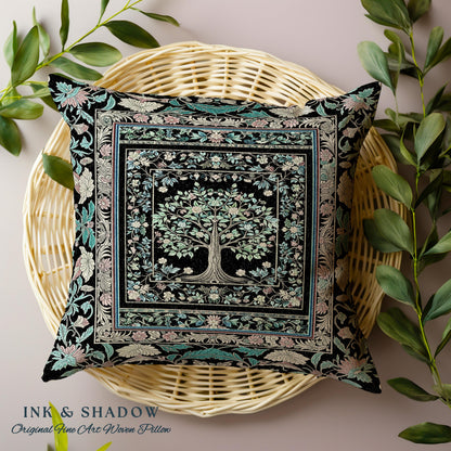 Dark Gothic Pastel Tree of Life Tapestry Pillow Decorative Throw Cushion