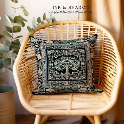 Dark Gothic Pastel Tree of Life Tapestry Pillow Decorative Throw Cushion