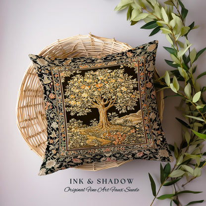 Muted Tones Eclectic Tree of Life Decorative Cushion Tapestry Throw Pillow