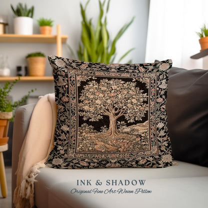 Muted Tones Eclectic Tree of Life Decorative Cushion Tapestry Throw Pillow