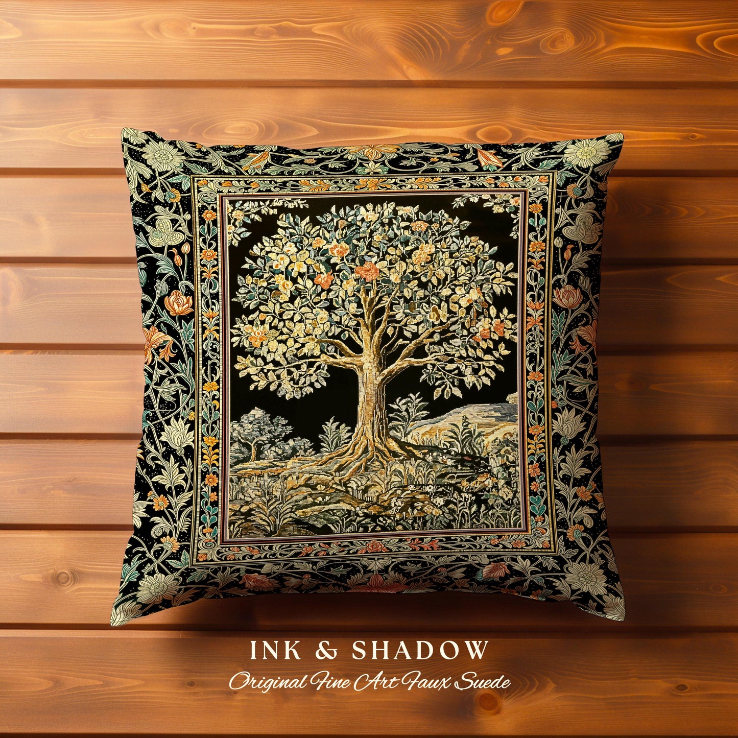 Regal Woodland Tree Decorative Cushion Tapestry Throw Pillow