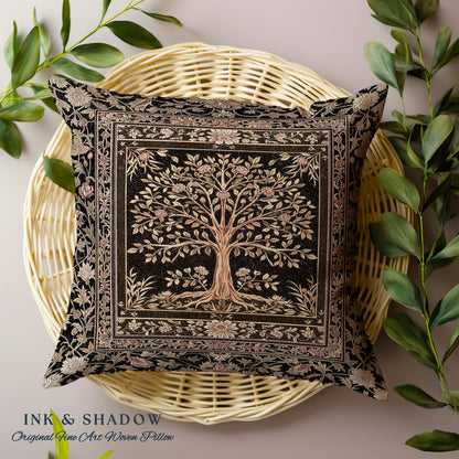 Baroque Forest Whimsical Accent Tree Tapestry Pillow Decorative Throw Cushion