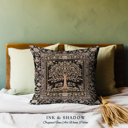 Baroque Forest Whimsical Accent Tree Tapestry Pillow Decorative Throw Cushion