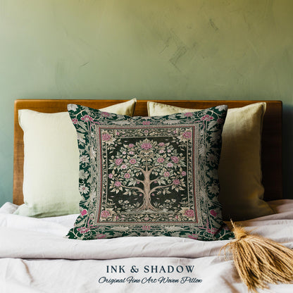 Rosy Botanical Rustic Tree Decorative Cushion Tapestry Throw Pillow