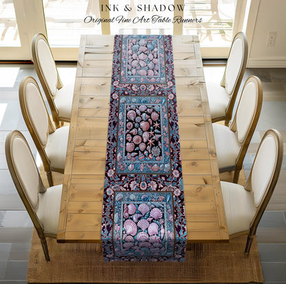 Dreamy Marine Sea Shell Blanket Table Runner Coastalcore Dining
