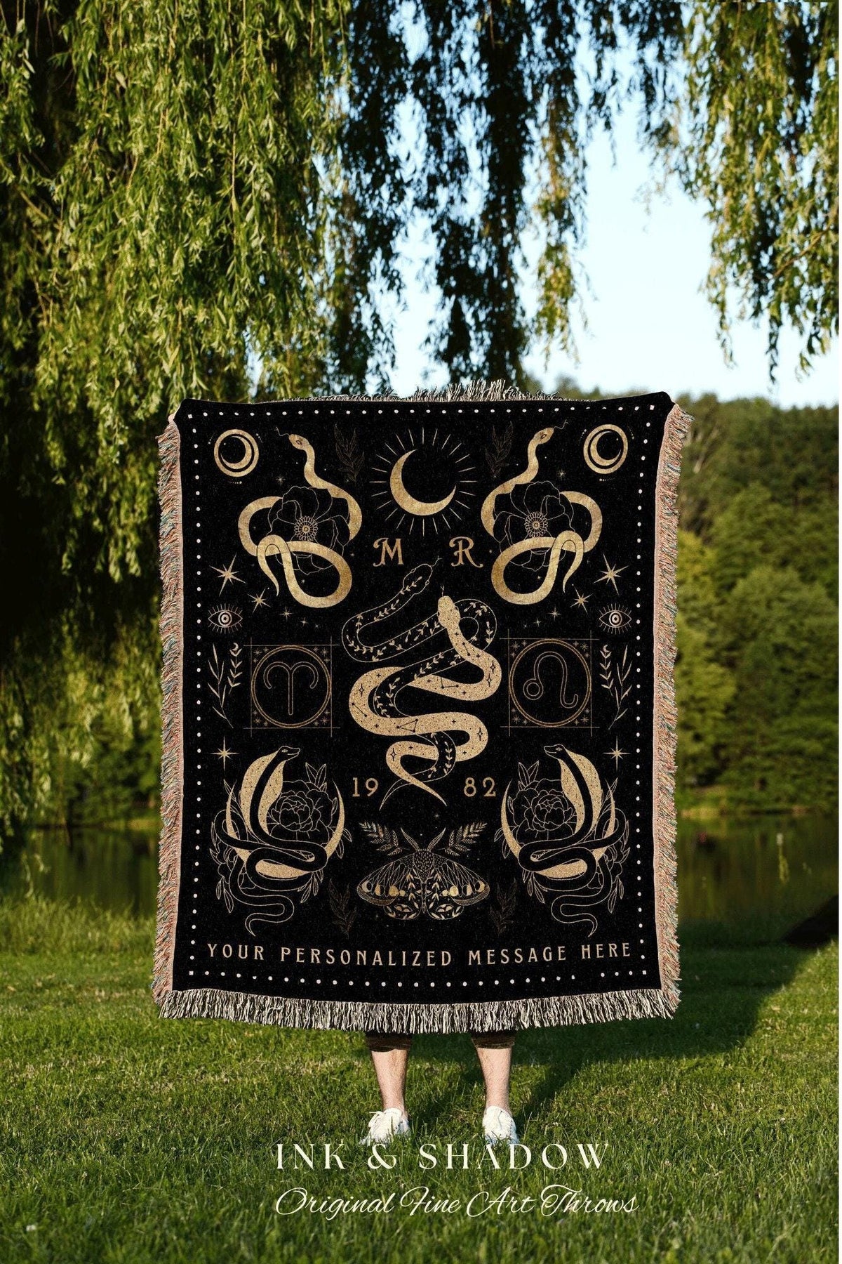 Couples Zodiac Blanket | Celestial Wedding Anniversary Gift Couples Astrology Custom Sign Blanket Woven Throw Personalized Wedding Custom |