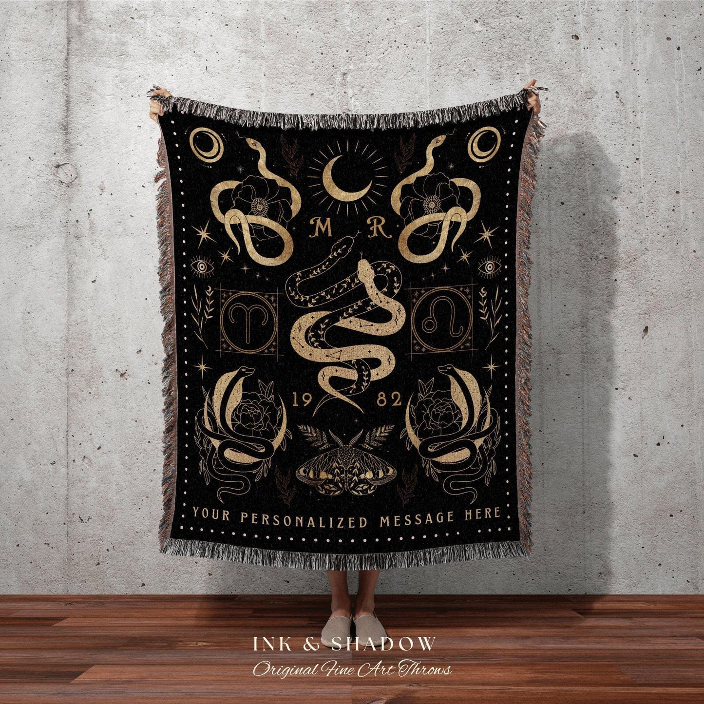 Couples Zodiac Blanket | Celestial Wedding Anniversary Gift Couples Astrology Custom Sign Blanket Woven Throw Personalized Wedding Custom |