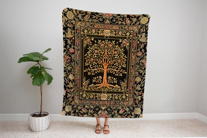 Baroque Forest Whimsical Woven Throw Tree Blanket Jacquard Tapestry