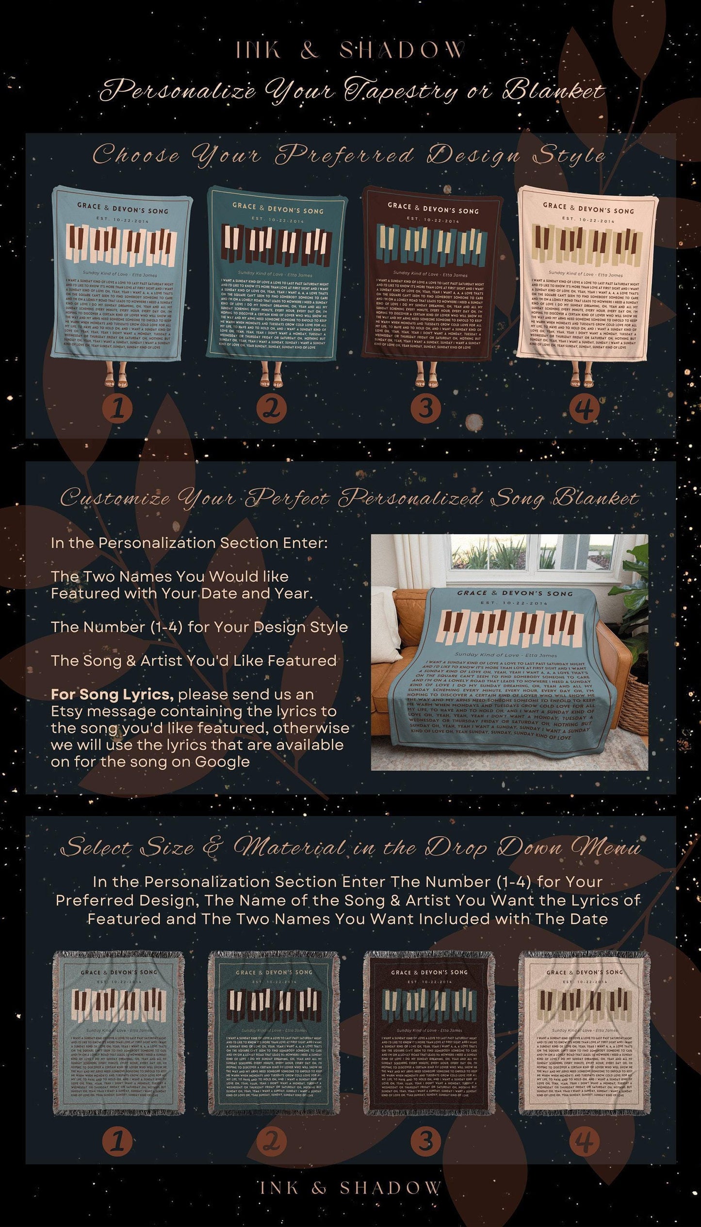 Music Blanket Custom Song | Custom Song Gift Best Friend Blanket Our Song Tapestry Woven Blanket Our Song First Dance Wedding Sentimental |