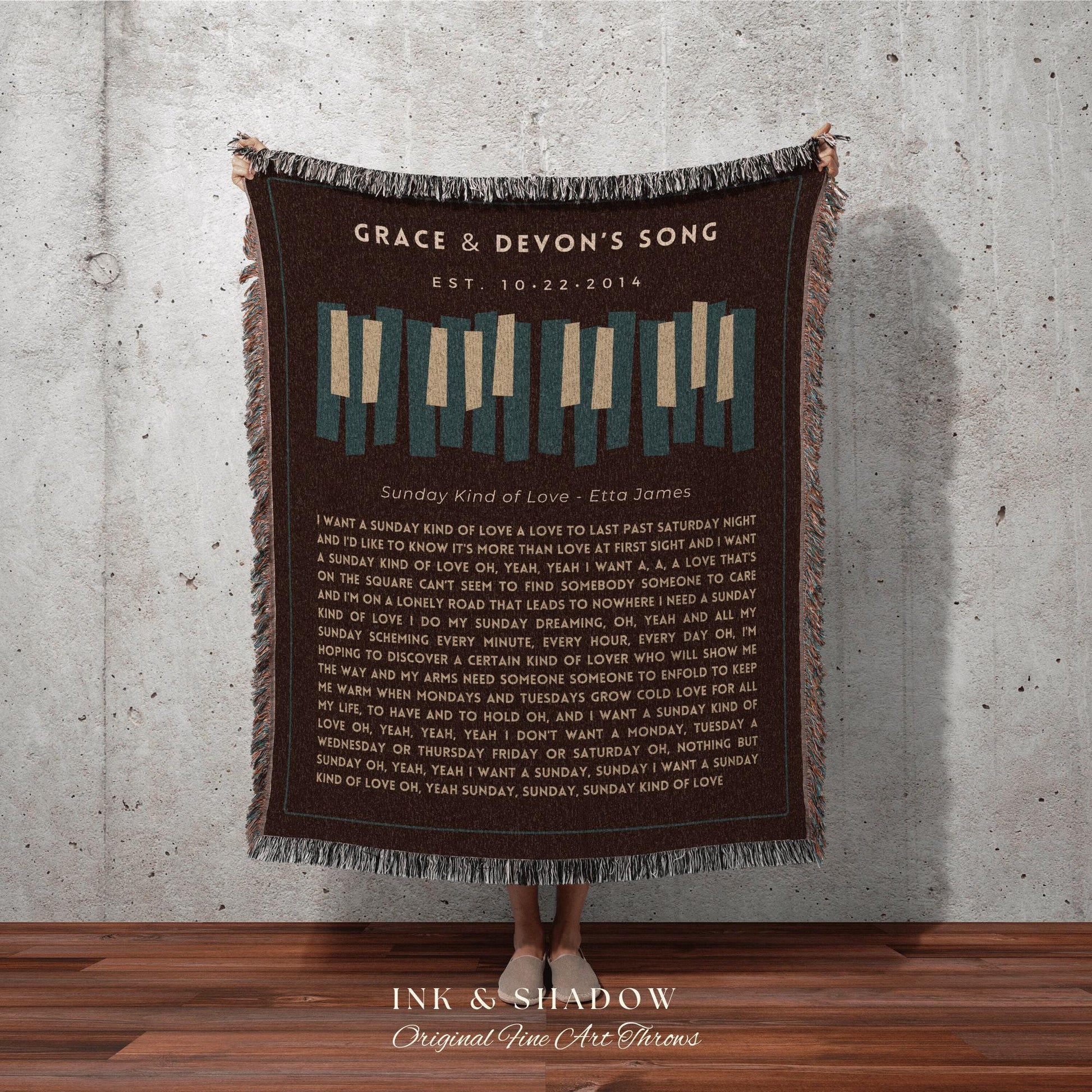 Music Blanket Custom Song | Custom Song Gift Best Friend Blanket Our Song Tapestry Woven Blanket Our Song First Dance Wedding Sentimental |