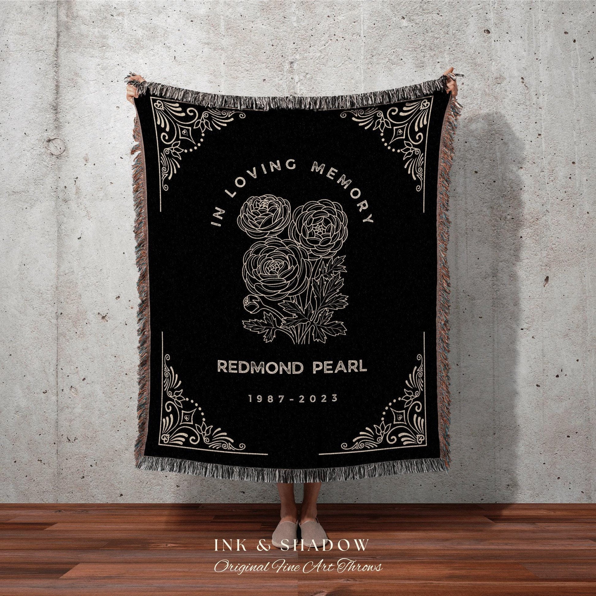 Memorial Blanket Woven | In Loving Memory Gift Sympathy Blanket Woven Tapestry Personalized Gift in Memoriam Gift Comforting Keepsake Custom