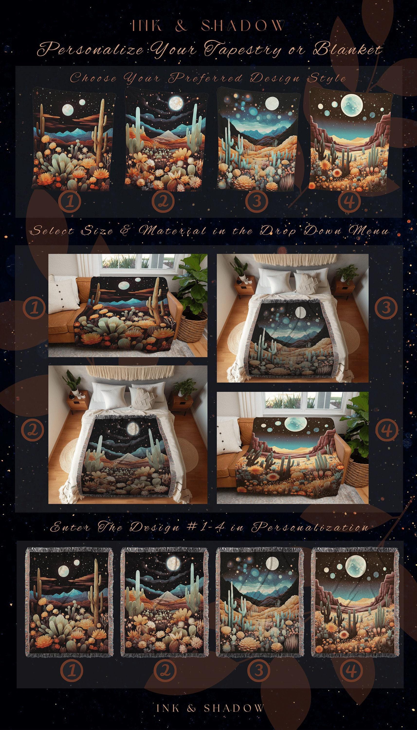 Southwestern Landscape Tapestry | Dark Academia Home Decor Housewarming Gift Tapestry Aesthetic Blanket Whimsigoth Art Blanket Eclectic Art