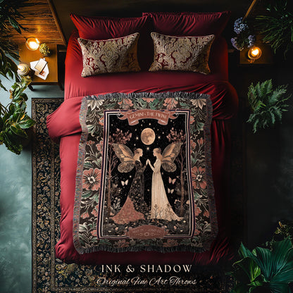 Baroque Romanticism Gemini Constellation Blanket Victorian Astrology Tapestry | The Twins Fairycore Celestial Decor for Gemini Birthday Gift