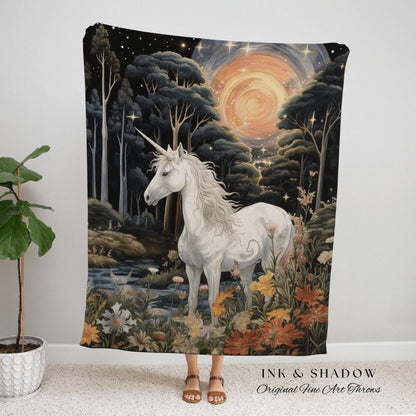 Ethereal Unicorn Tapestry Woven | Whimsical Room Decor Medieval Tapestry Cottagecore | Fairycore Aesthetic Decor Magical Tapestry Unicorn |