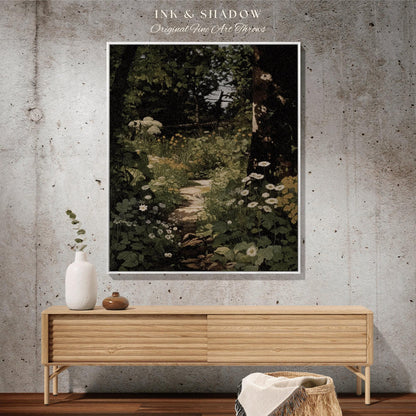 Dark Fairycore Woodland Tapestry | Renaissance Art Woven Blanket Victorian Gothic Aesthetic Tapestry Woven Botanical Fairy Decor Aesthetic