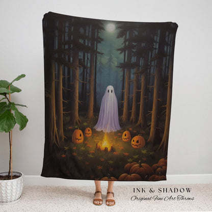 Macabre Ghost Painting Tapestry Blanket Ghost Spooky Tapestry | Halloween Vintage Ghost Art Woven Tapestry Halloween Decor Dark Academia Art