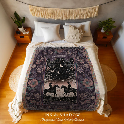 Ethereal Western Whimsy Custom Blanket | Trendy Cowboy & Cowgirl Dating Anniversary Boho Country Farmhouse Wedding Personalized Tapestry |