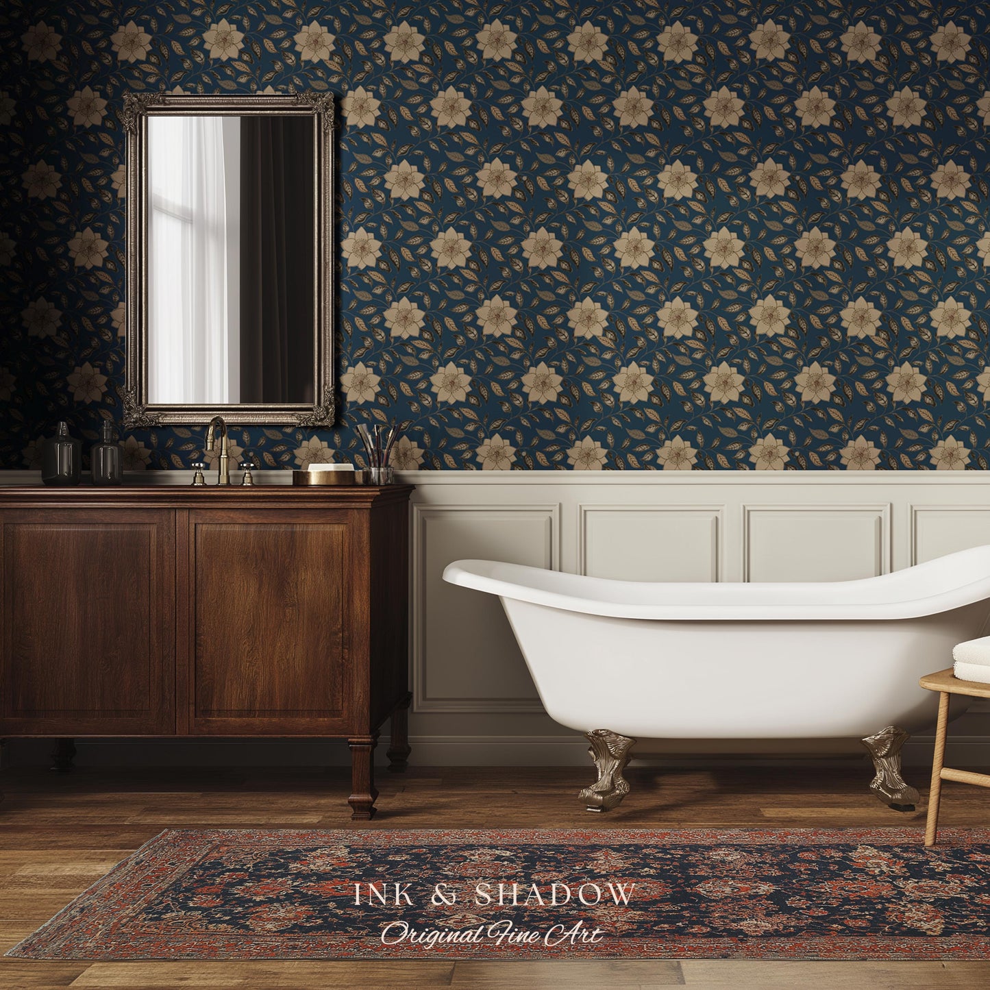 Luxury Wallpaper for Elegant Home | French Bedroom Cottagecore Chateau Renter Friendly Peel and Stick Wall Paper Victorian Home Decor