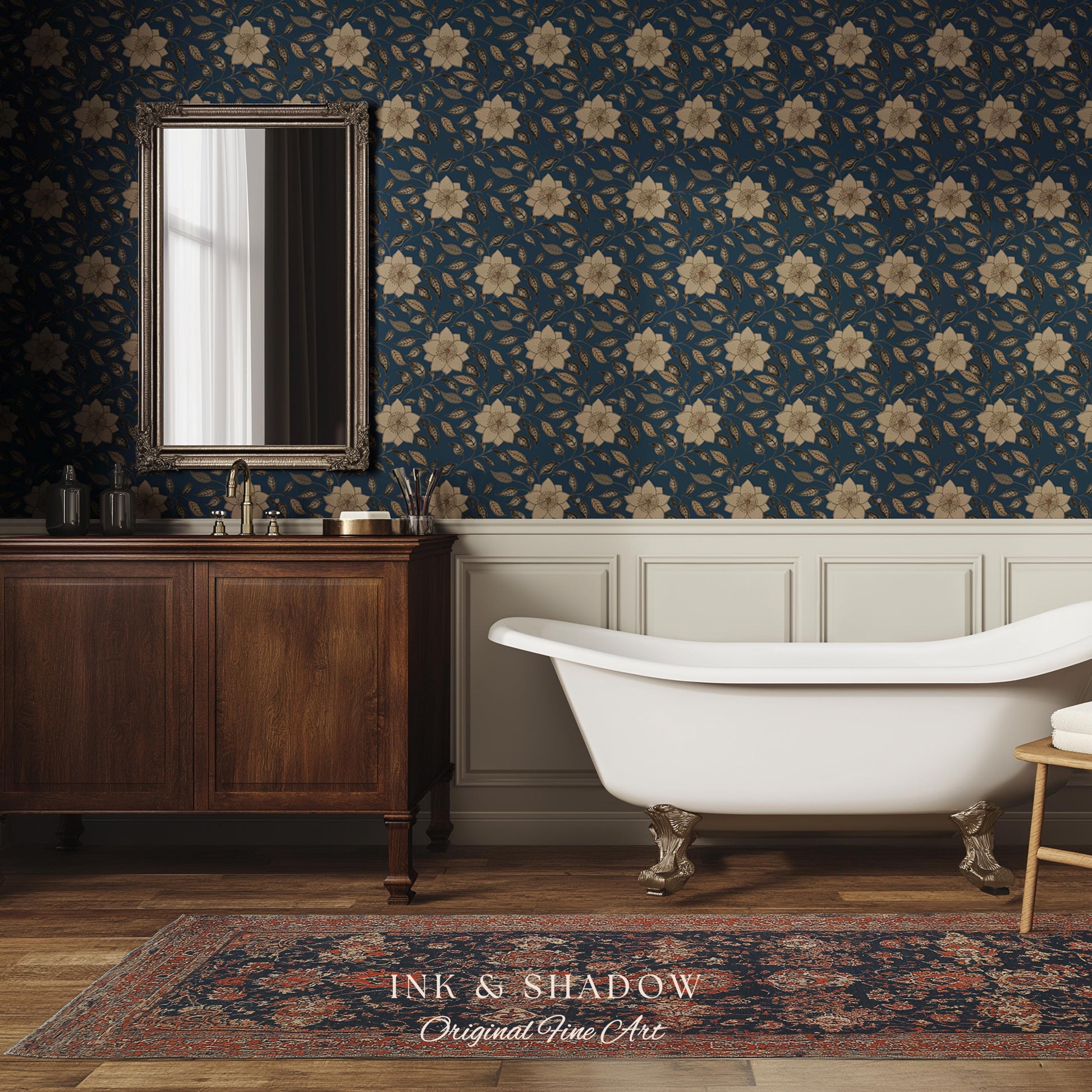 Luxury Wallpaper for Elegant Home | French Bedroom Cottagecore Chateau Renter Friendly Peel and Stick Wall Paper Victorian Home Decor