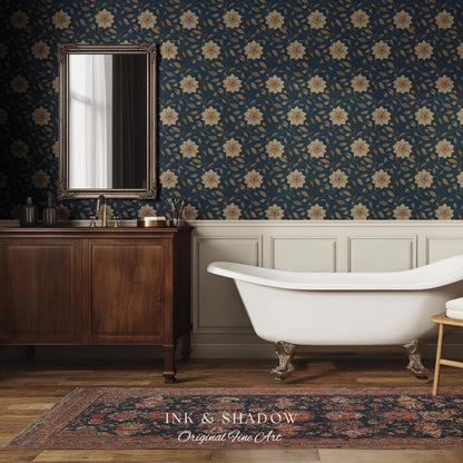 Luxury Wallpaper for Elegant Home | French Bedroom Cottagecore Chateau Renter Friendly Peel and Stick Wall Paper Victorian Home Decor