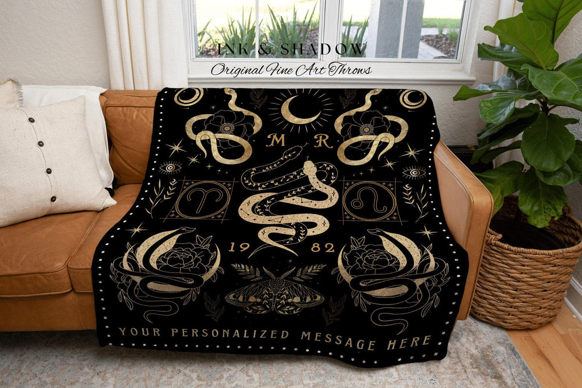 Couples Zodiac Blanket | Celestial Wedding Anniversary Gift Couples Astrology Custom Sign Blanket Woven Throw Personalized Wedding Custom |