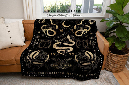 Couples Zodiac Blanket | Celestial Wedding Anniversary Gift Couples Astrology Custom Sign Blanket Woven Throw Personalized Wedding Custom |