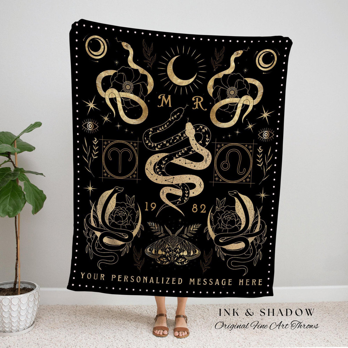 Couples Zodiac Blanket | Celestial Wedding Anniversary Gift Couples Astrology Custom Sign Blanket Woven Throw Personalized Wedding Custom |