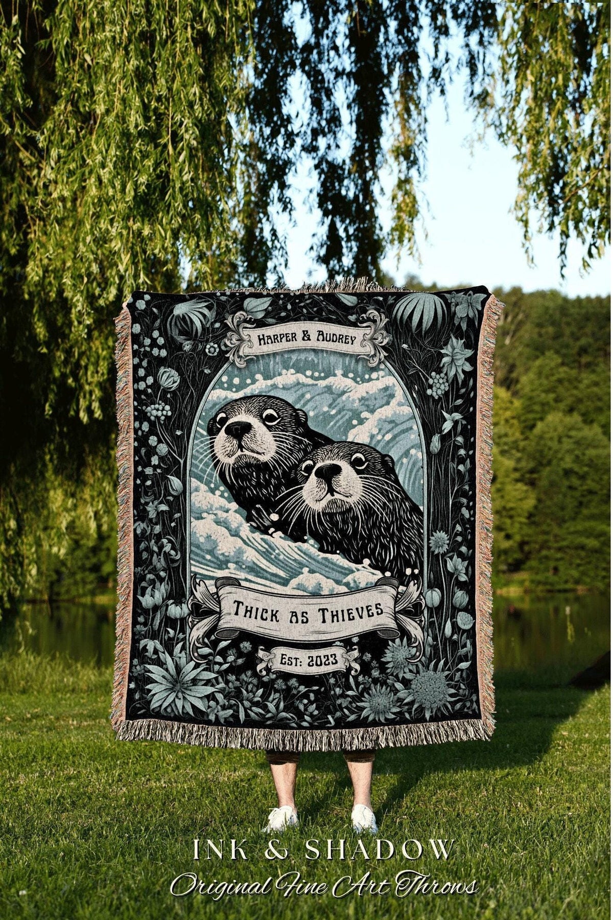 You're my Otter Half Couples Blanket Personalized Anniversary Gift Significant Otter Woven Blanket 2nd Anniversary Gift Cute Couples Gift