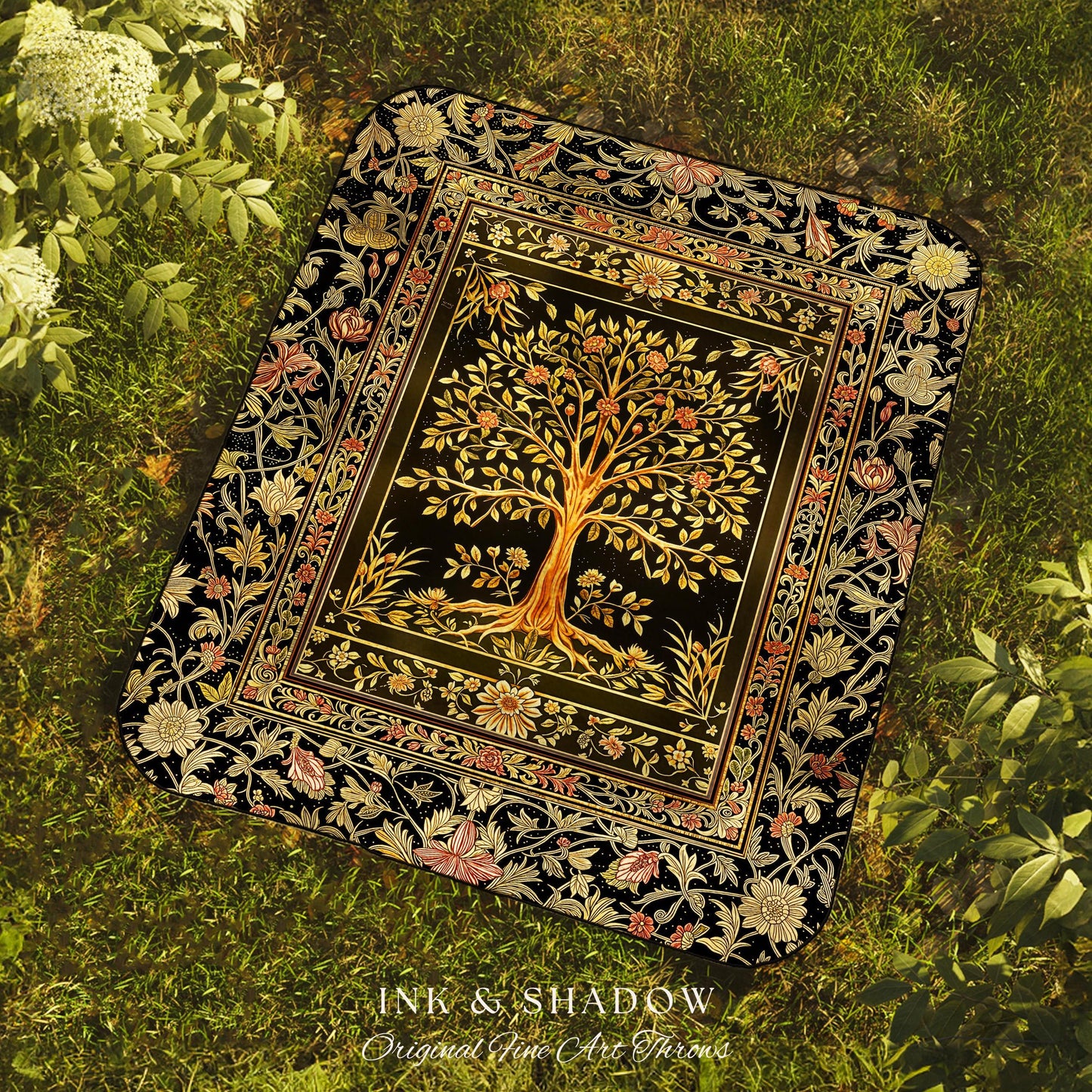 Baroque Forest Whimsical Woven Throw Tree Blanket Jacquard Tapestry