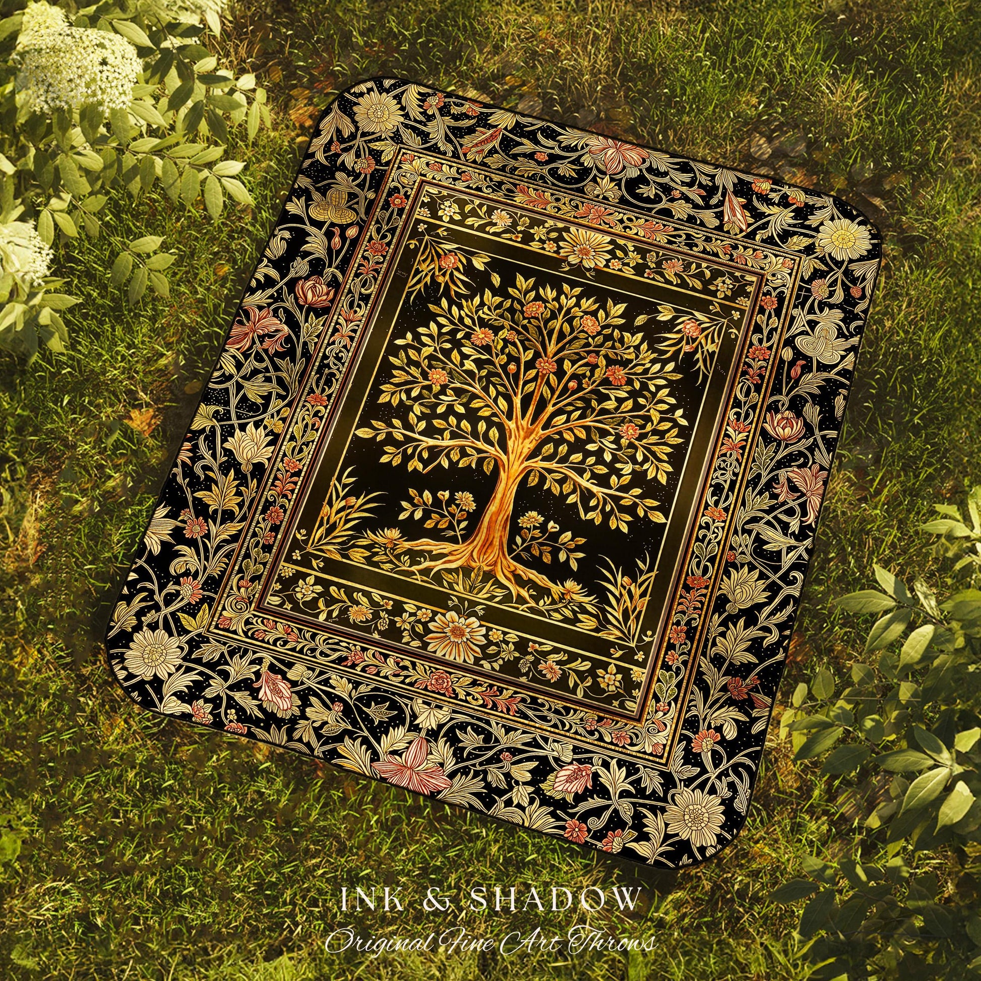 Baroque Forest Whimsical Woven Throw Tree Blanket Jacquard Tapestry