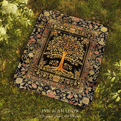 Baroque Forest Whimsical Woven Throw Tree Blanket Jacquard Tapestry