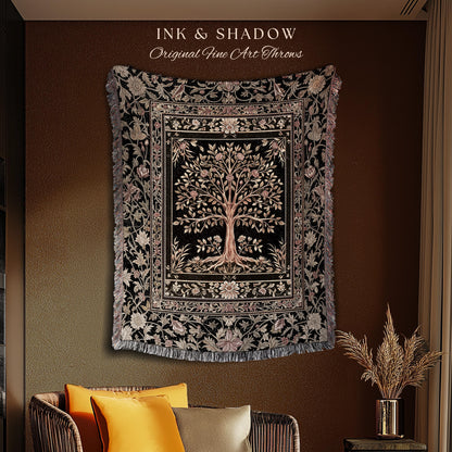 Baroque Forest Whimsical Woven Throw Tree Blanket Jacquard Tapestry