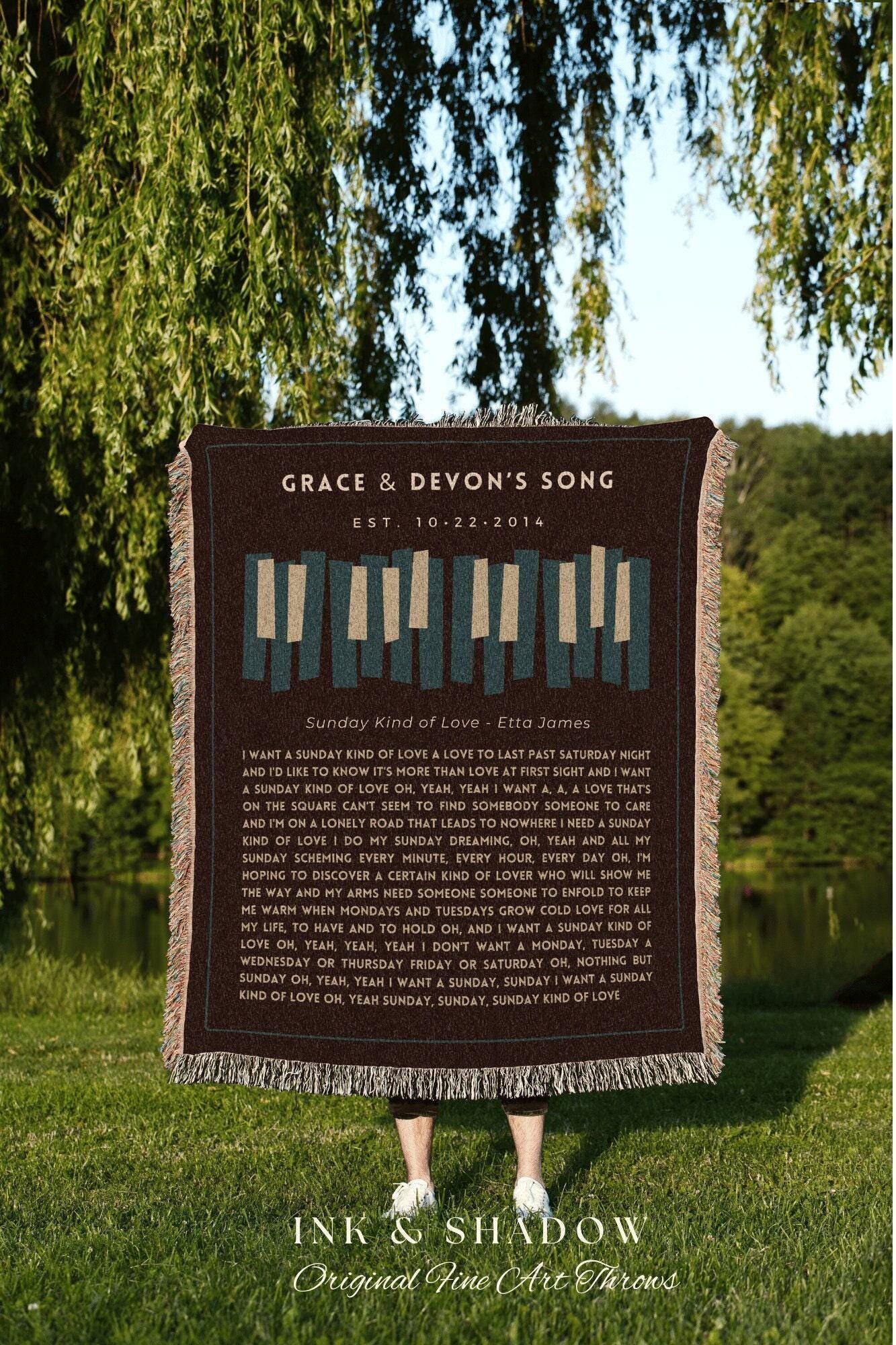 Music Blanket Custom Song | Custom Song Gift Best Friend Blanket Our Song Tapestry Woven Blanket Our Song First Dance Wedding Sentimental |