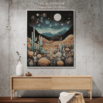 Southwestern Landscape Tapestry | Dark Academia Home Decor Housewarming Gift Tapestry Aesthetic Blanket Whimsigoth Art Blanket Eclectic Art