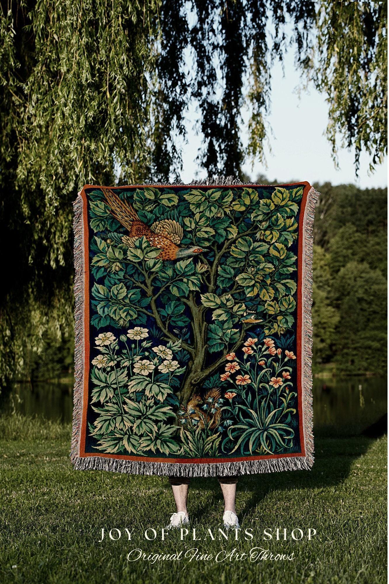 hanging plant tapestry Vintage Art Deco Tapestry Woven Wall Hanging | Botanical Art Vintage Aesthetic | Dark Academia Medieval Aesthetic Botanical Decor Blanket