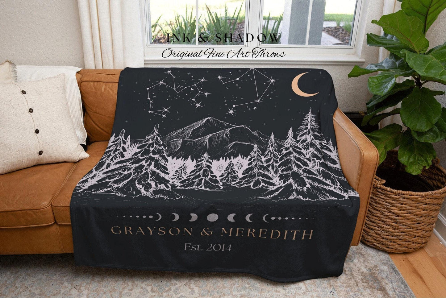 Constellation Tapestry Personalized | Custom Wedding Anniversary Gift Couples Custom Star Sign Blanket Woven Tapestry Thoughtful Wedding |