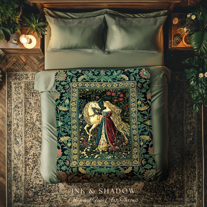 Rich Rococo Fairytale Woven Throw Blanket | Mystical Gothic Romance Aesthetic Regal Princesscore Bedroom Tapestry Cottagecore Renaissance